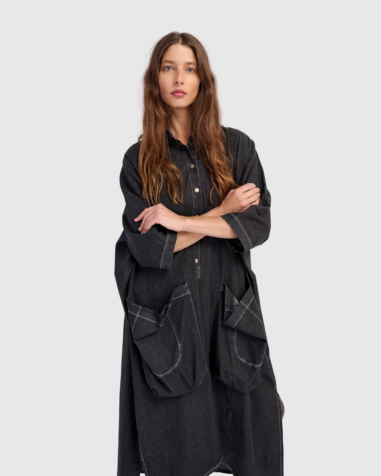 גלבייה חגיגה ג'ינס שחורה