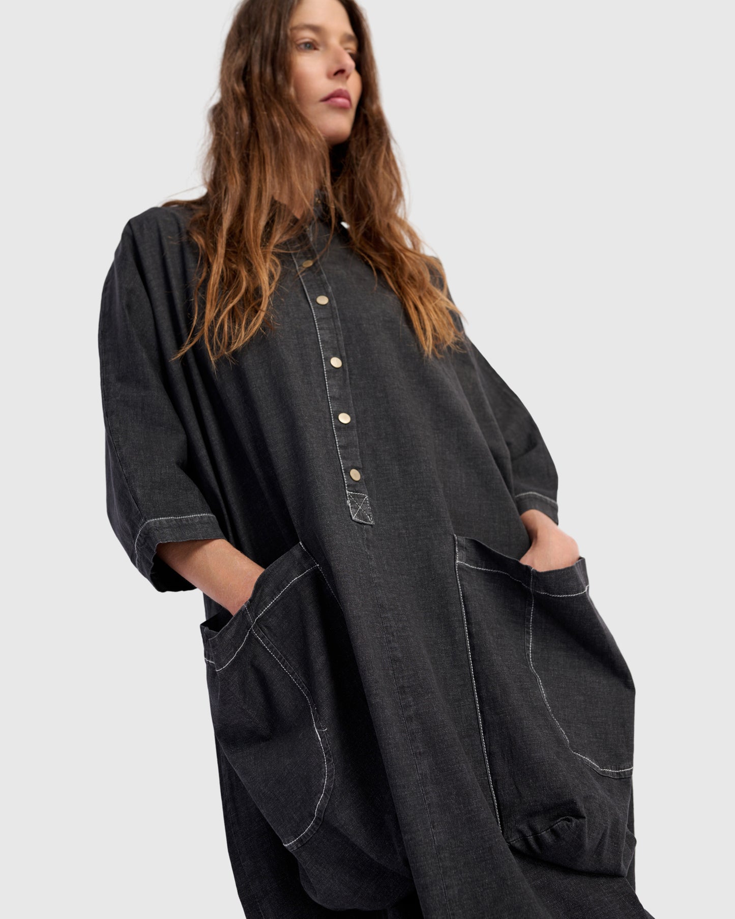 גלבייה חגיגה ג'ינס שחורה