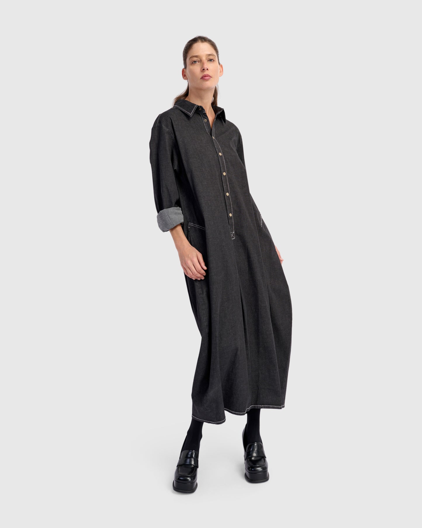 שמלה יוסף ג'ינס שחורה