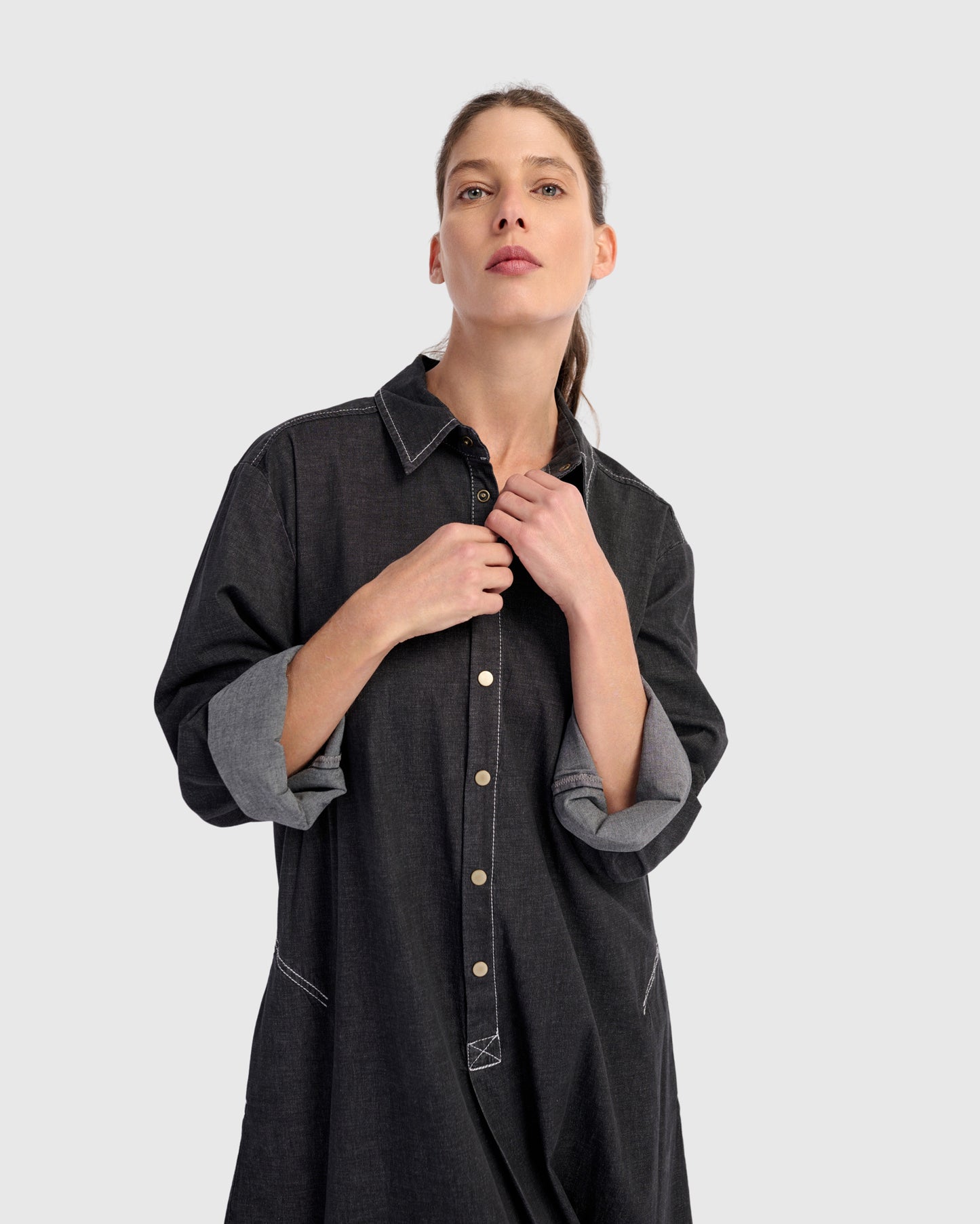 שמלה יוסף ג'ינס שחורה