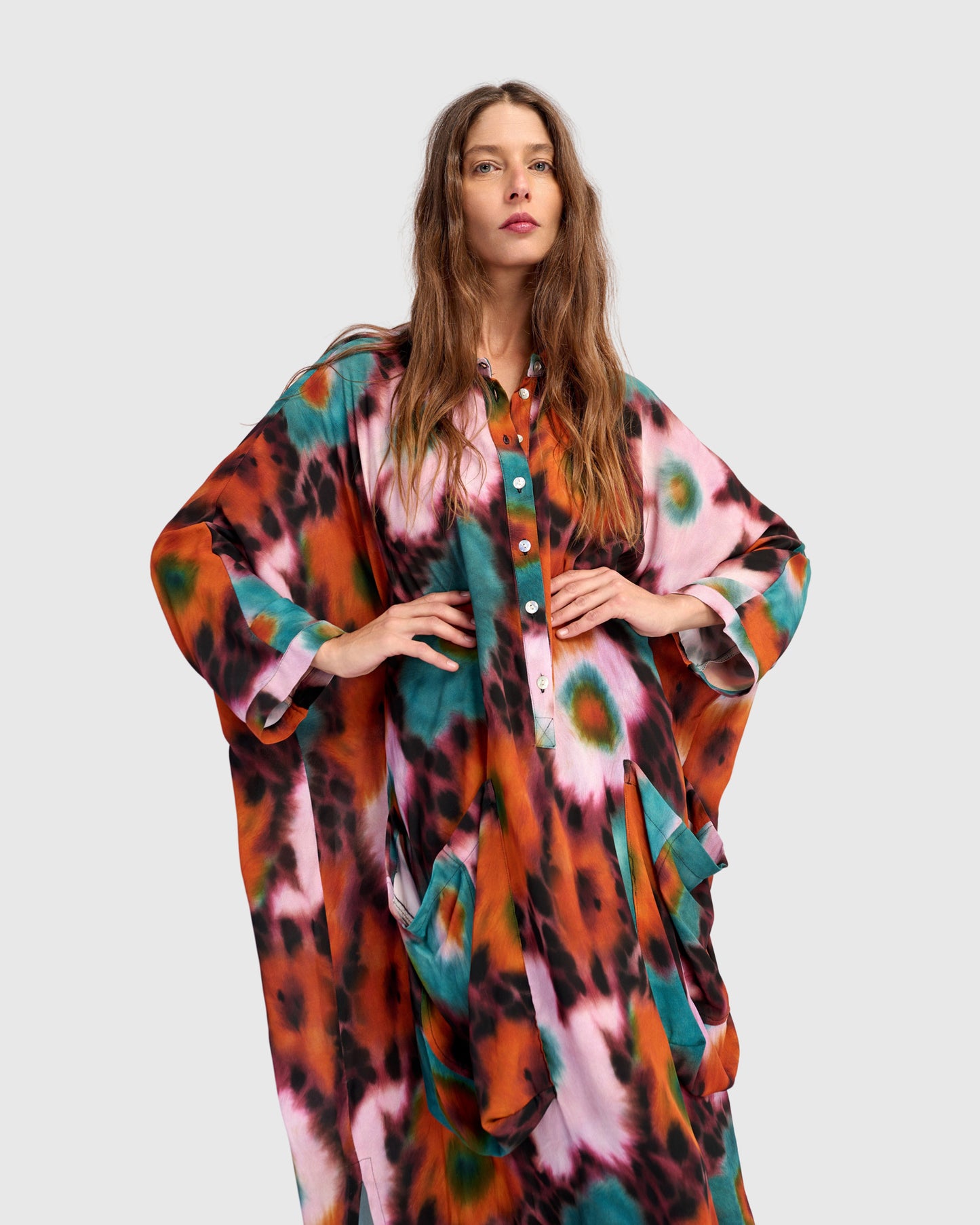 גלבייה חגיגה מודפסת כתום