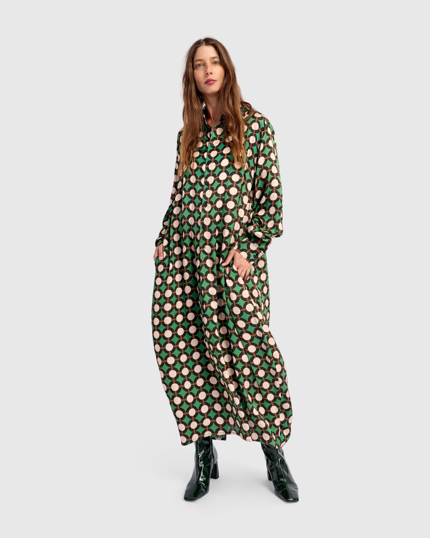 שמלה יוסף מודפסת ירוקה