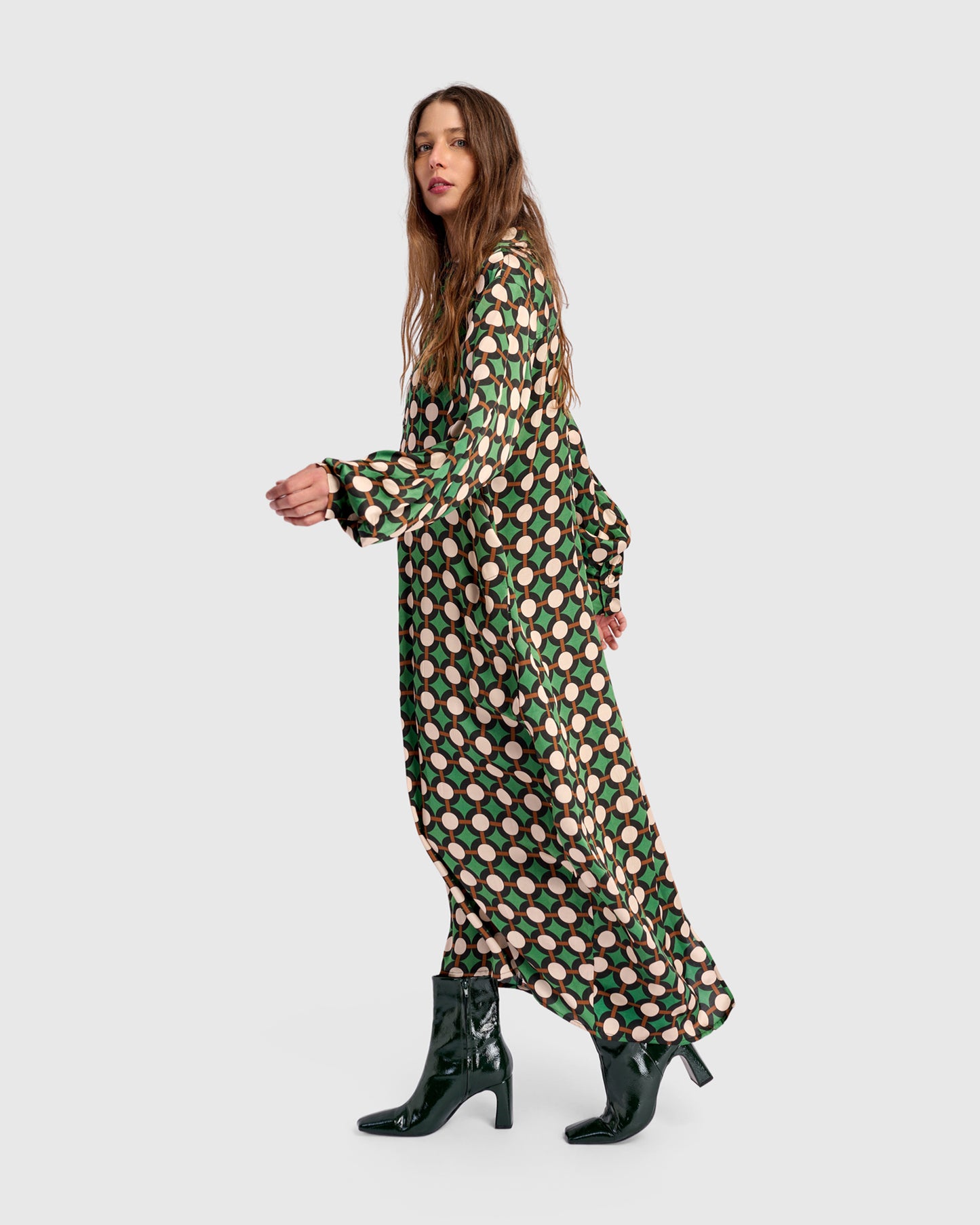 שמלה יוסף מודפסת ירוקה