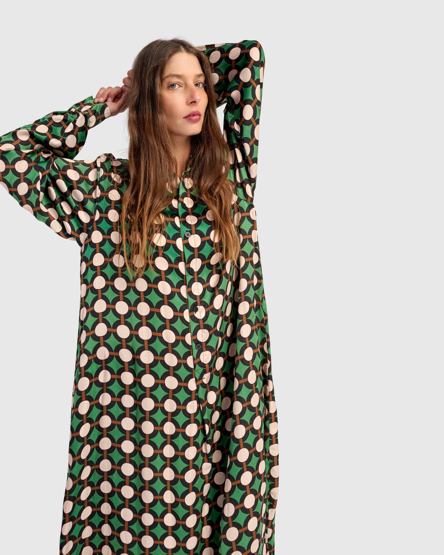 שמלה יוסף מודפסת ירוקה