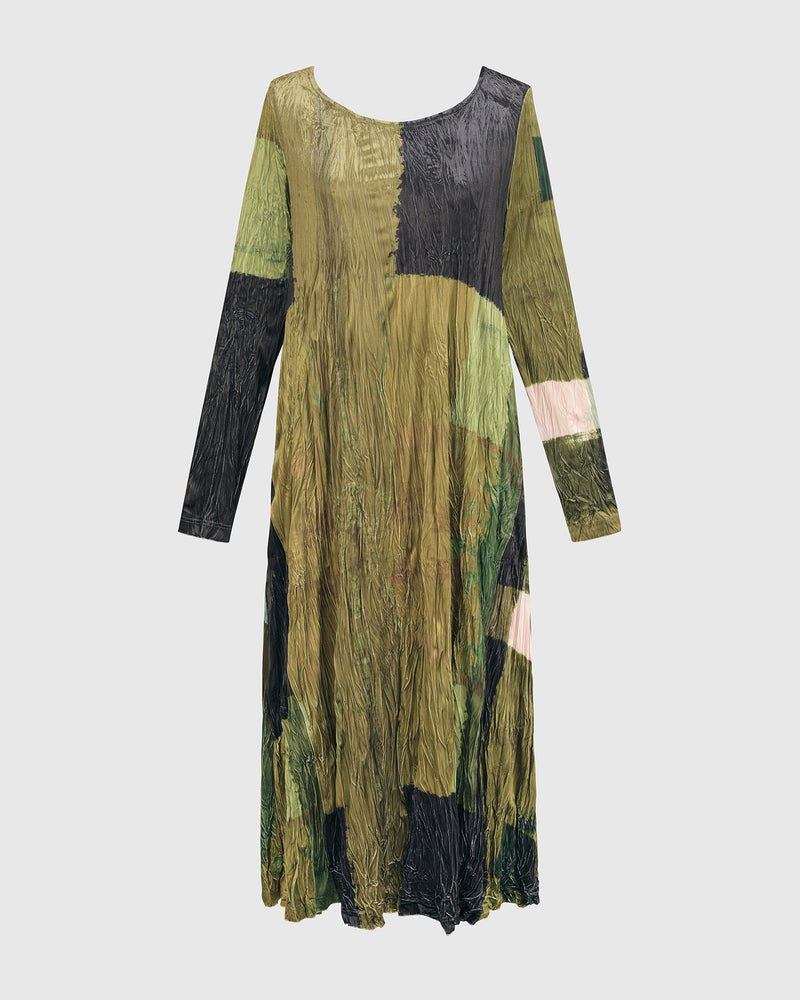שמלה מרגלית קטיפה ירוקה