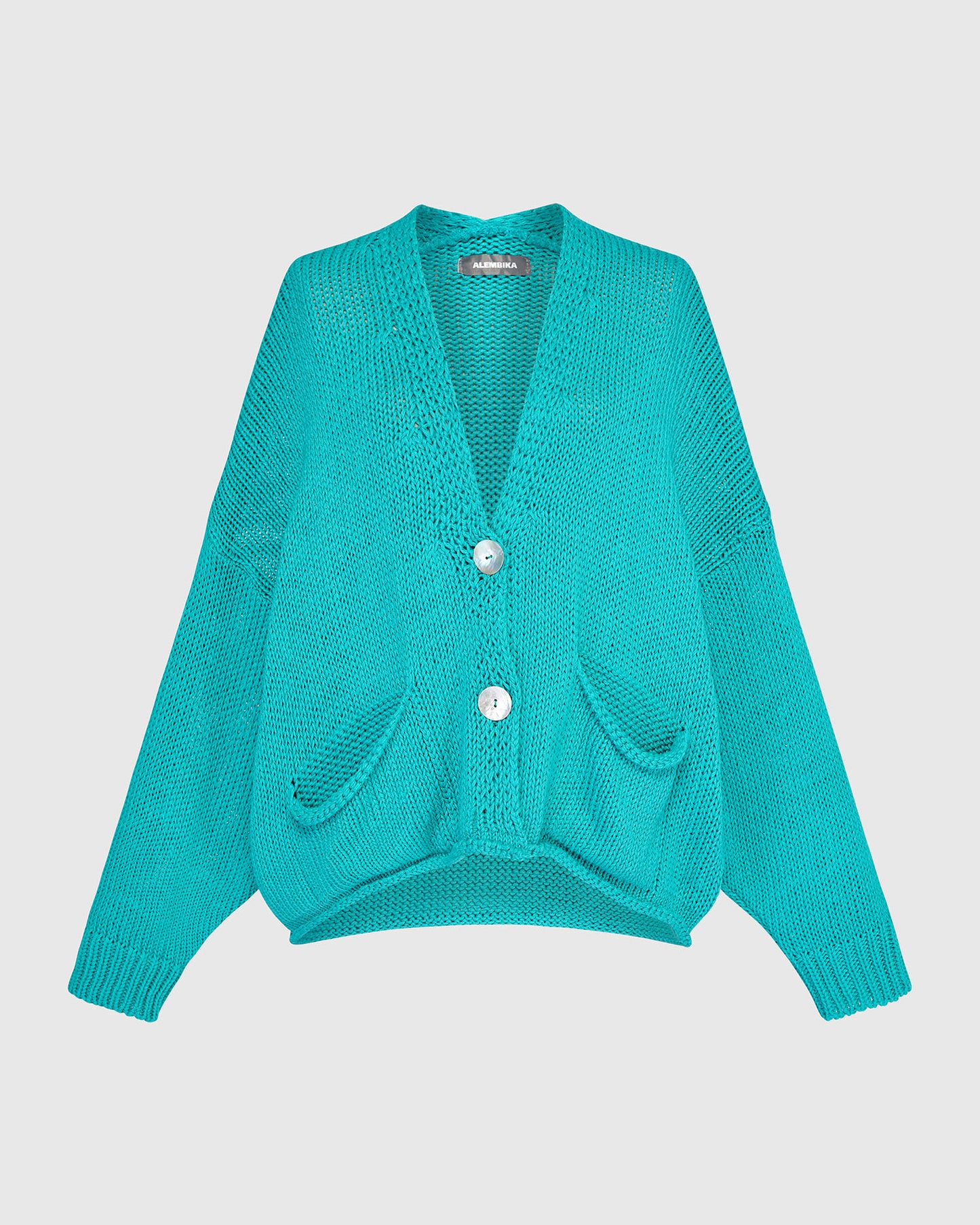 סריג כותנה קרדיגן טורקיז