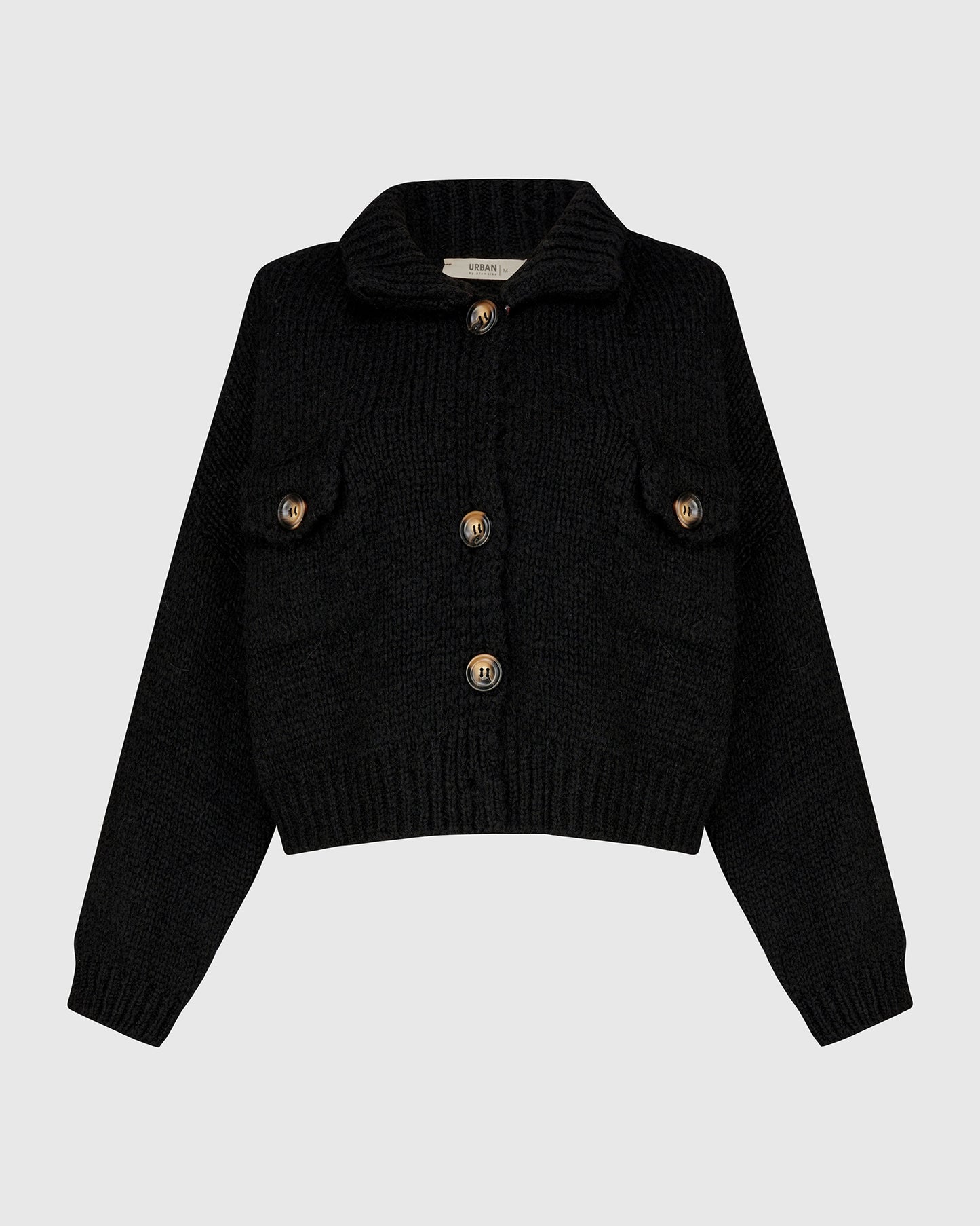 קרדיגן ז'קט כיסים שחור
