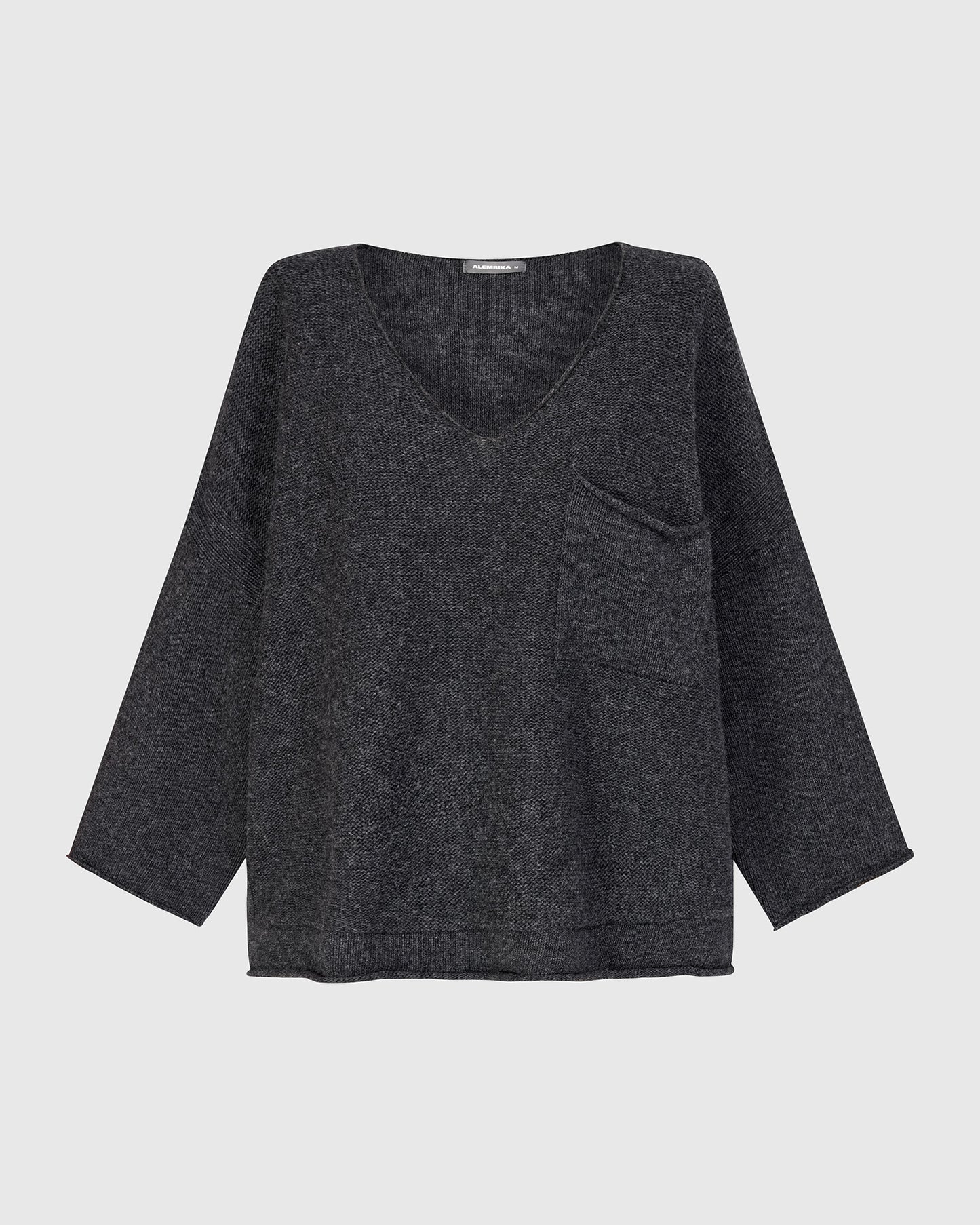 סוודר כיס אפור