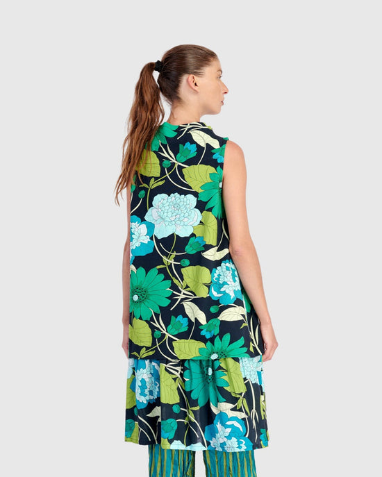 טוניקה תלתל פרח שחור