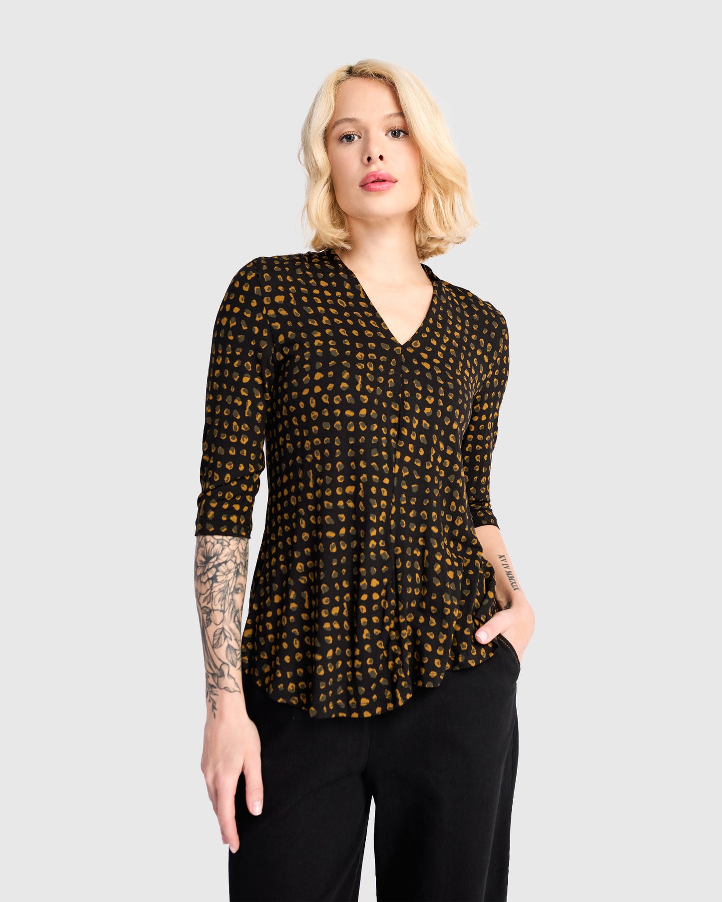 טוניקה דובדבנית מנומרת