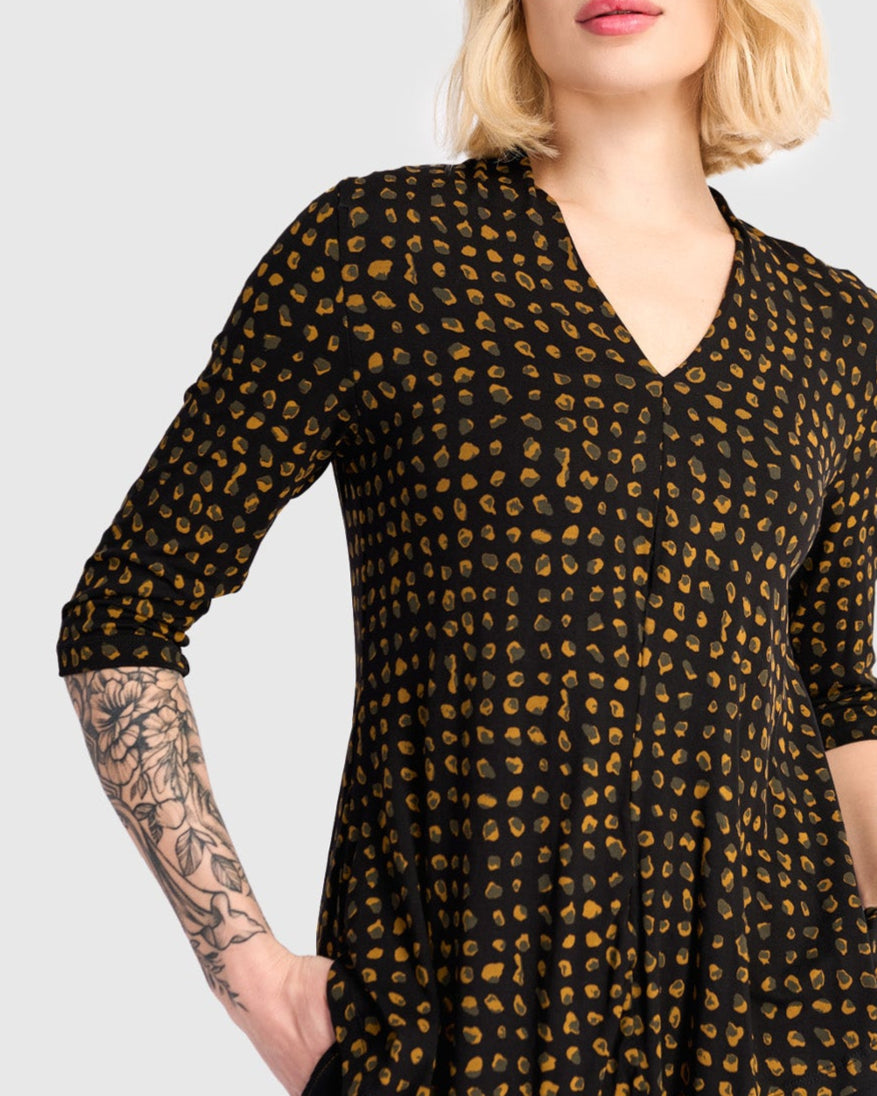 טוניקה דובדבנית מנומרת