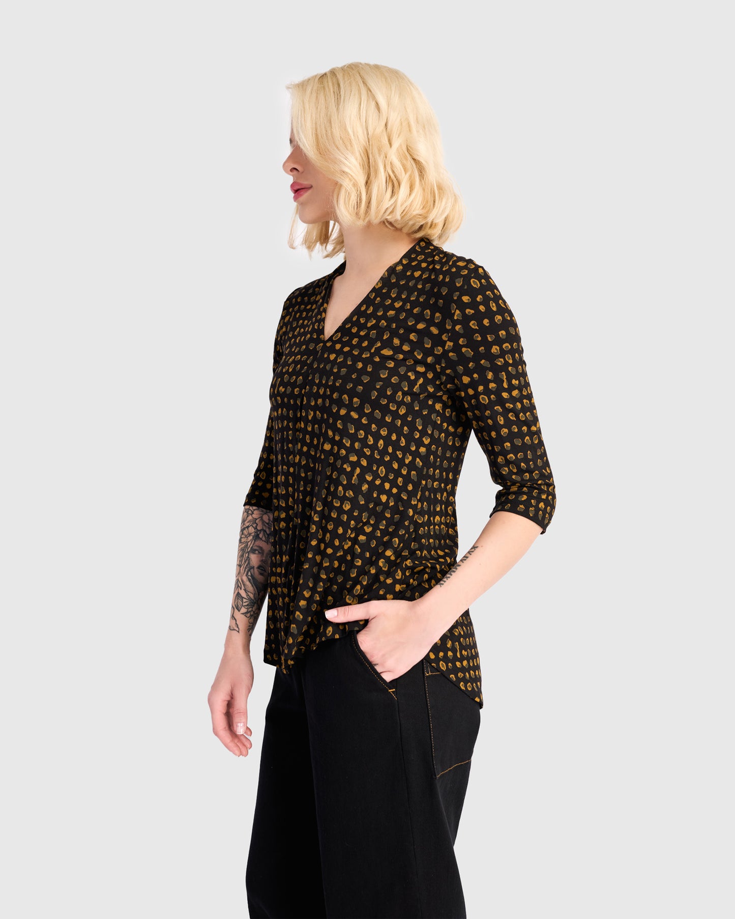 טוניקה דובדבנית מנומרת