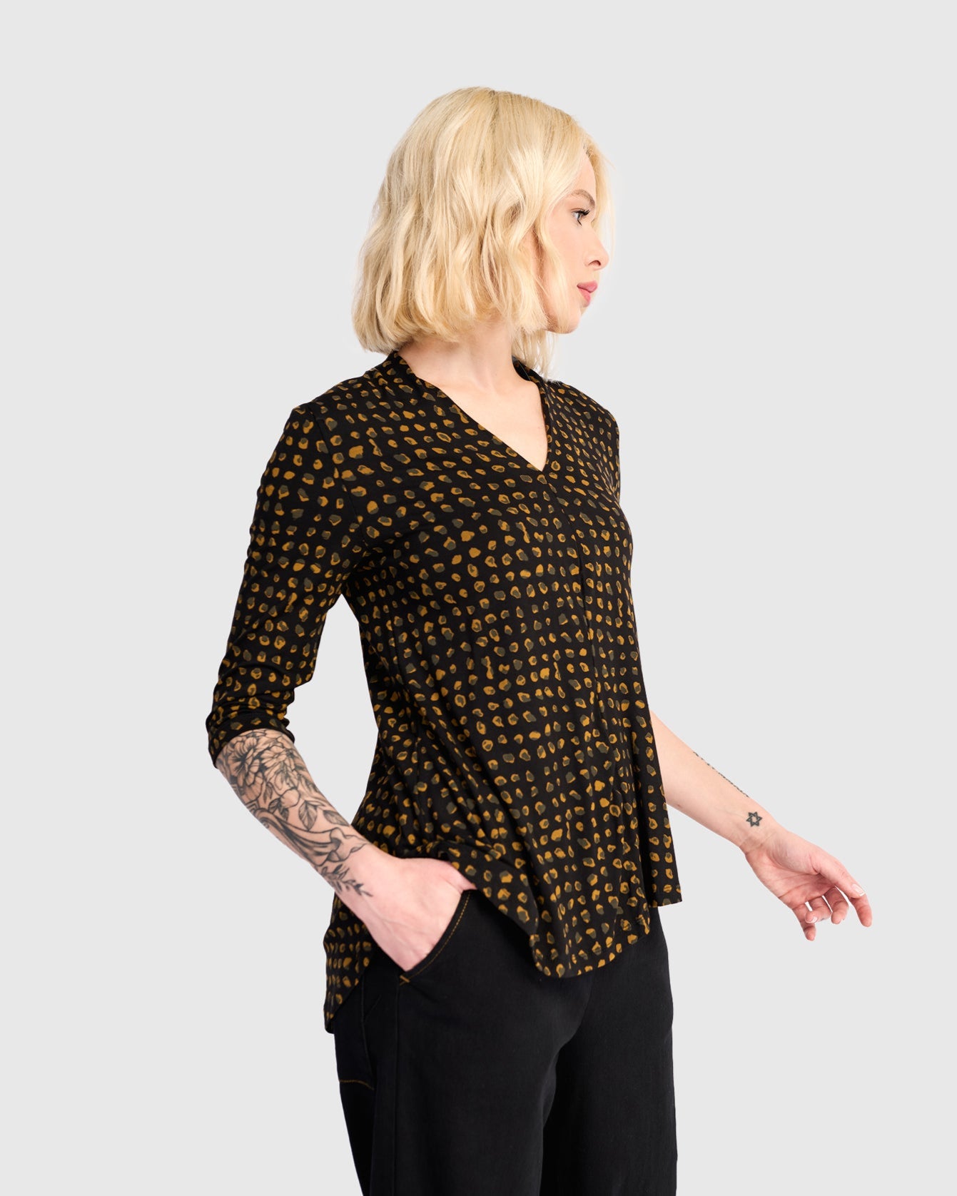 טוניקה דובדבנית מנומרת