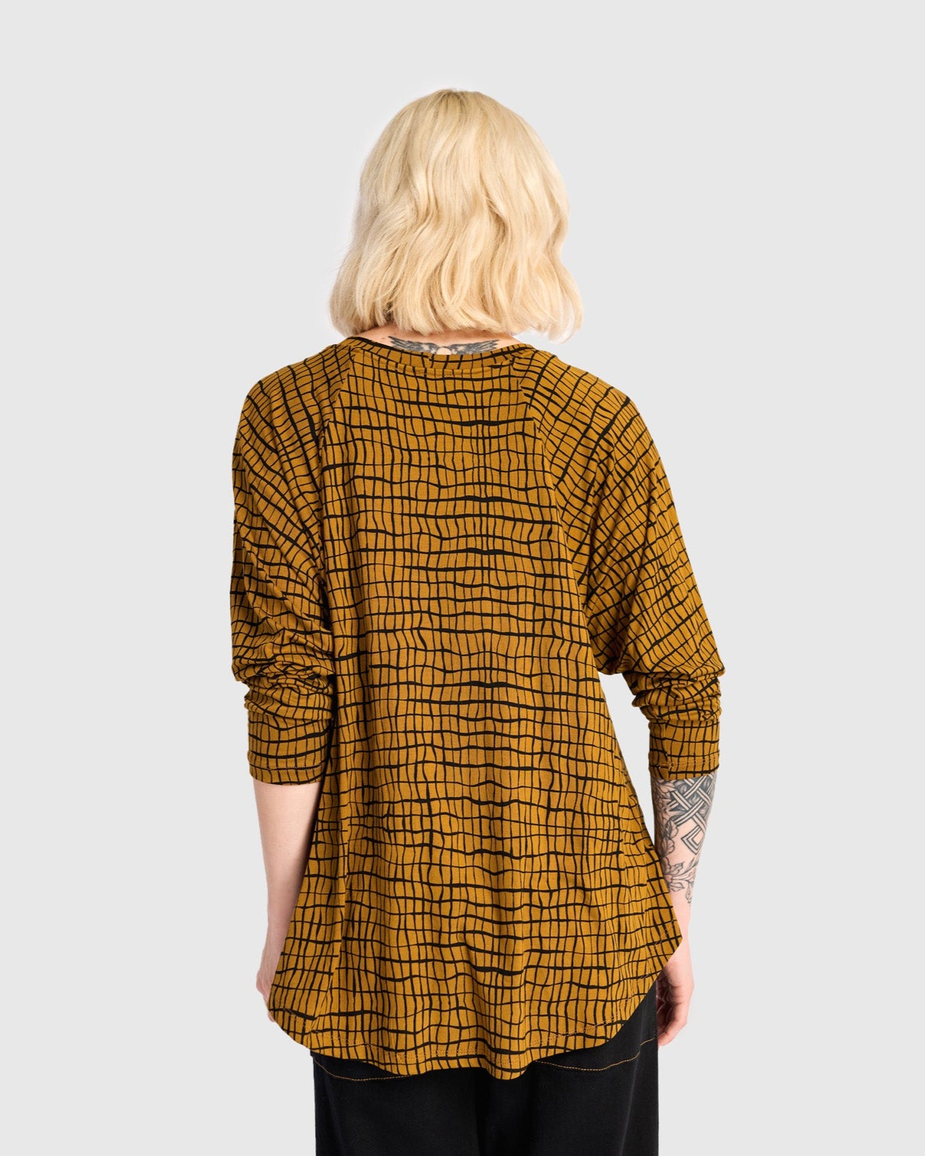 טוניקה חסידה מודפסת חרדל