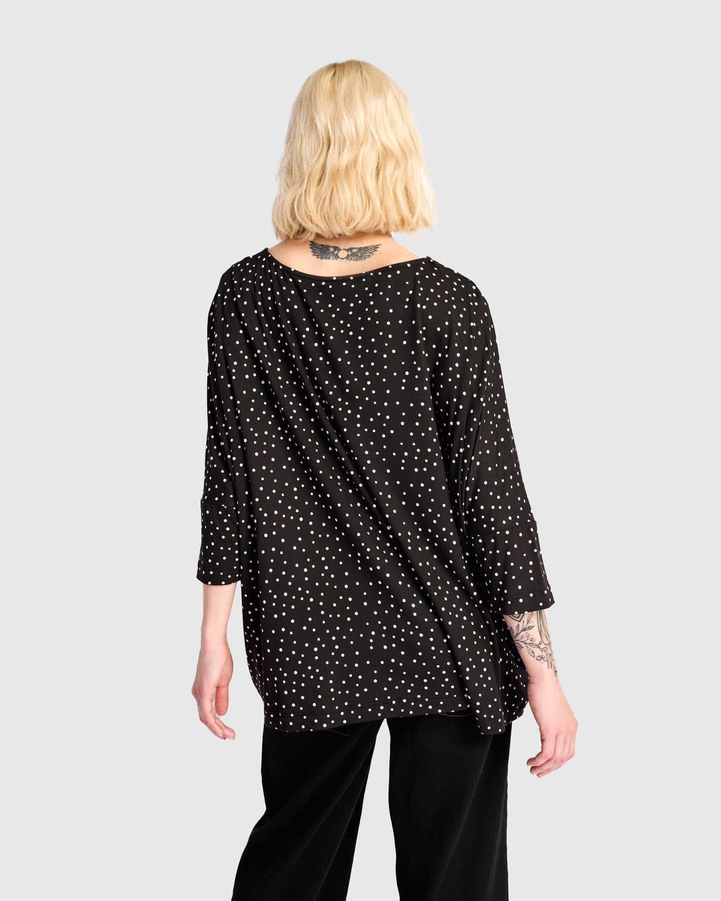 חולצה רינה נקודות שחור