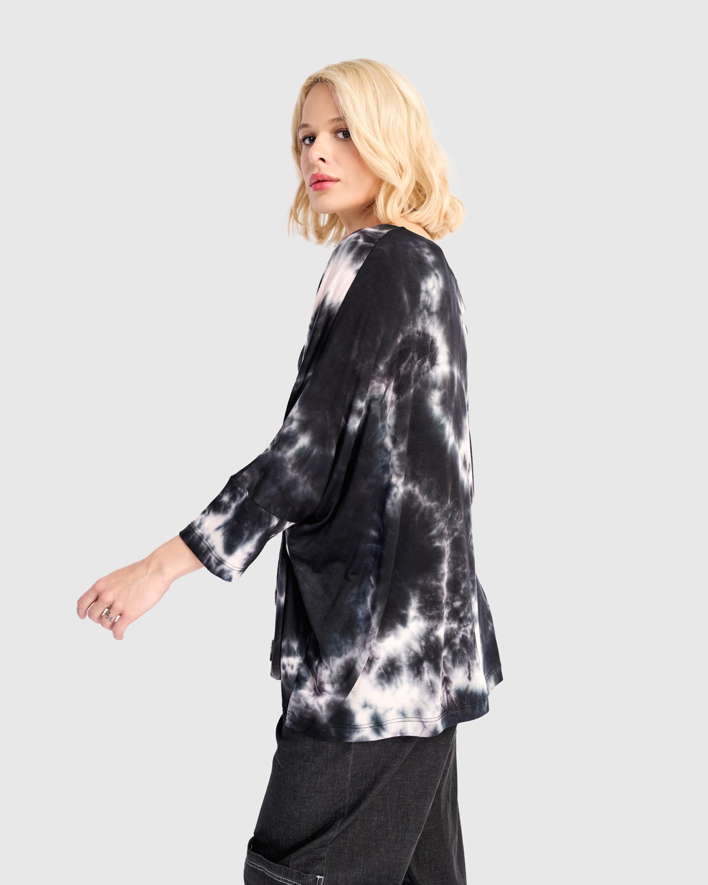 חולצה רינה מודפסת כחולה