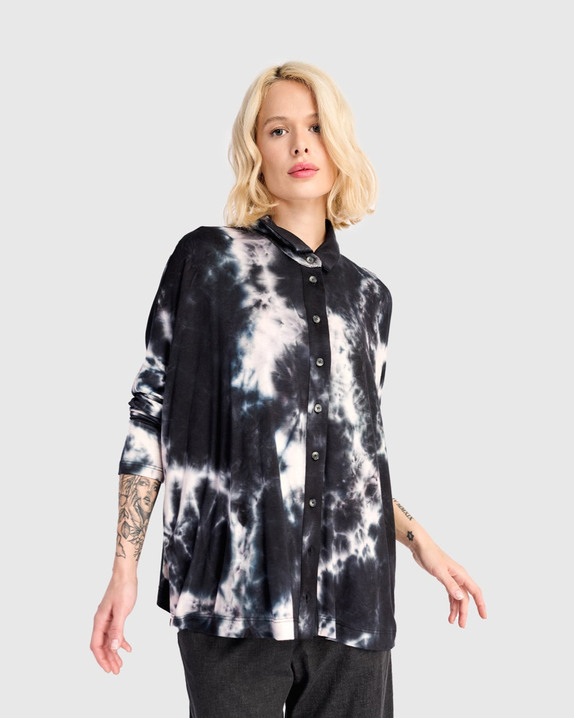 חולצה רינה פולו מודפסת כחולה