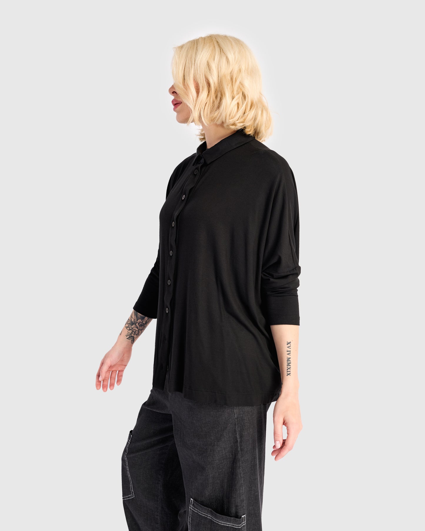 חולצה רינה פולו שחורה