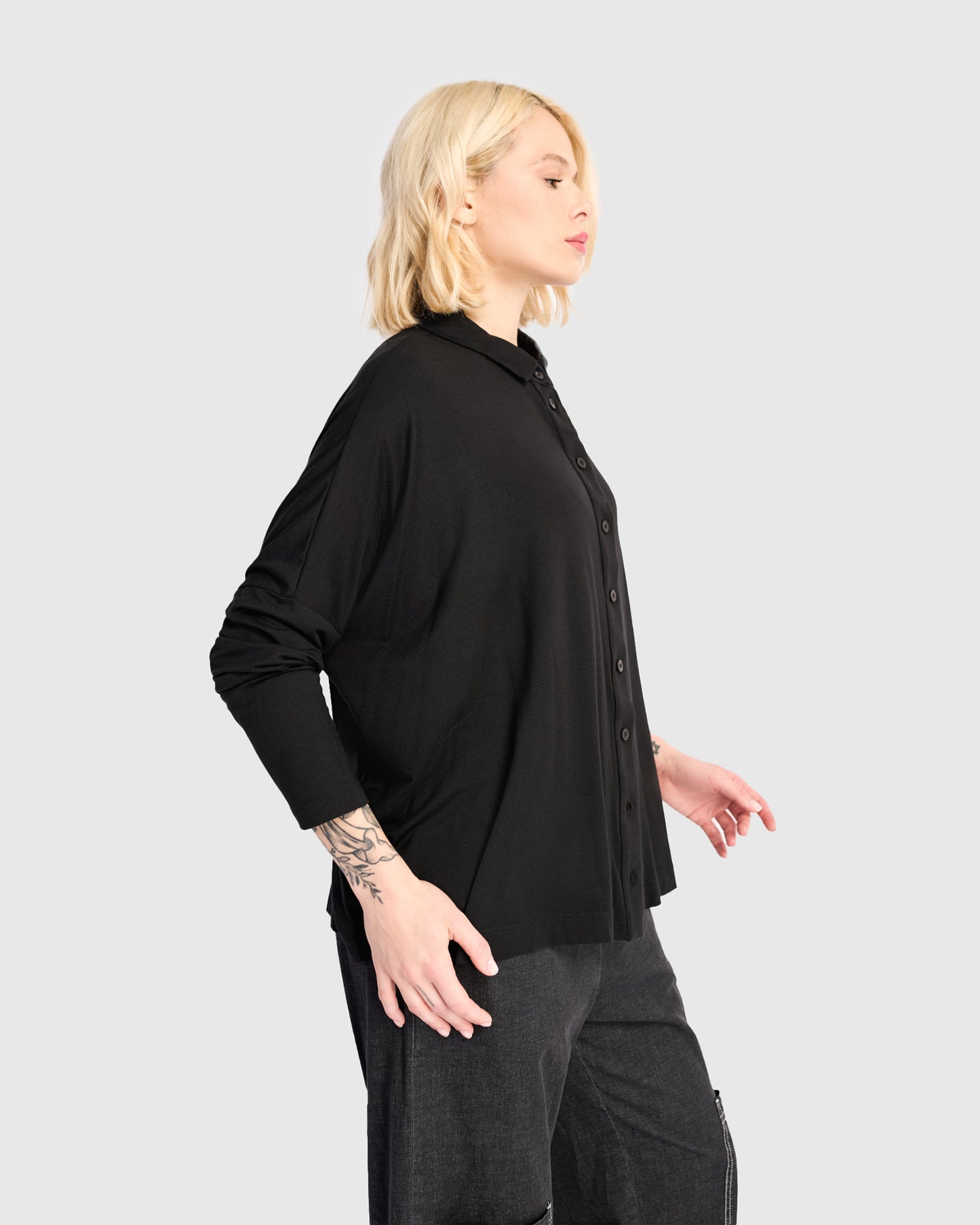 חולצה רינה פולו שחורה