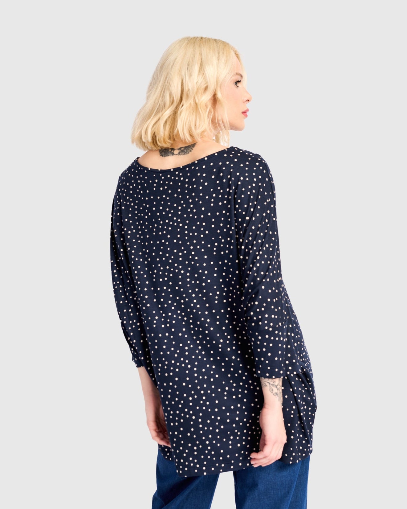 חולצה רינה נקודות נייבי