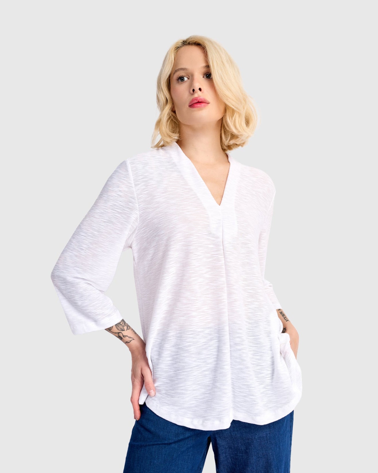 טוניקה דובדבנית לבנה ריבס