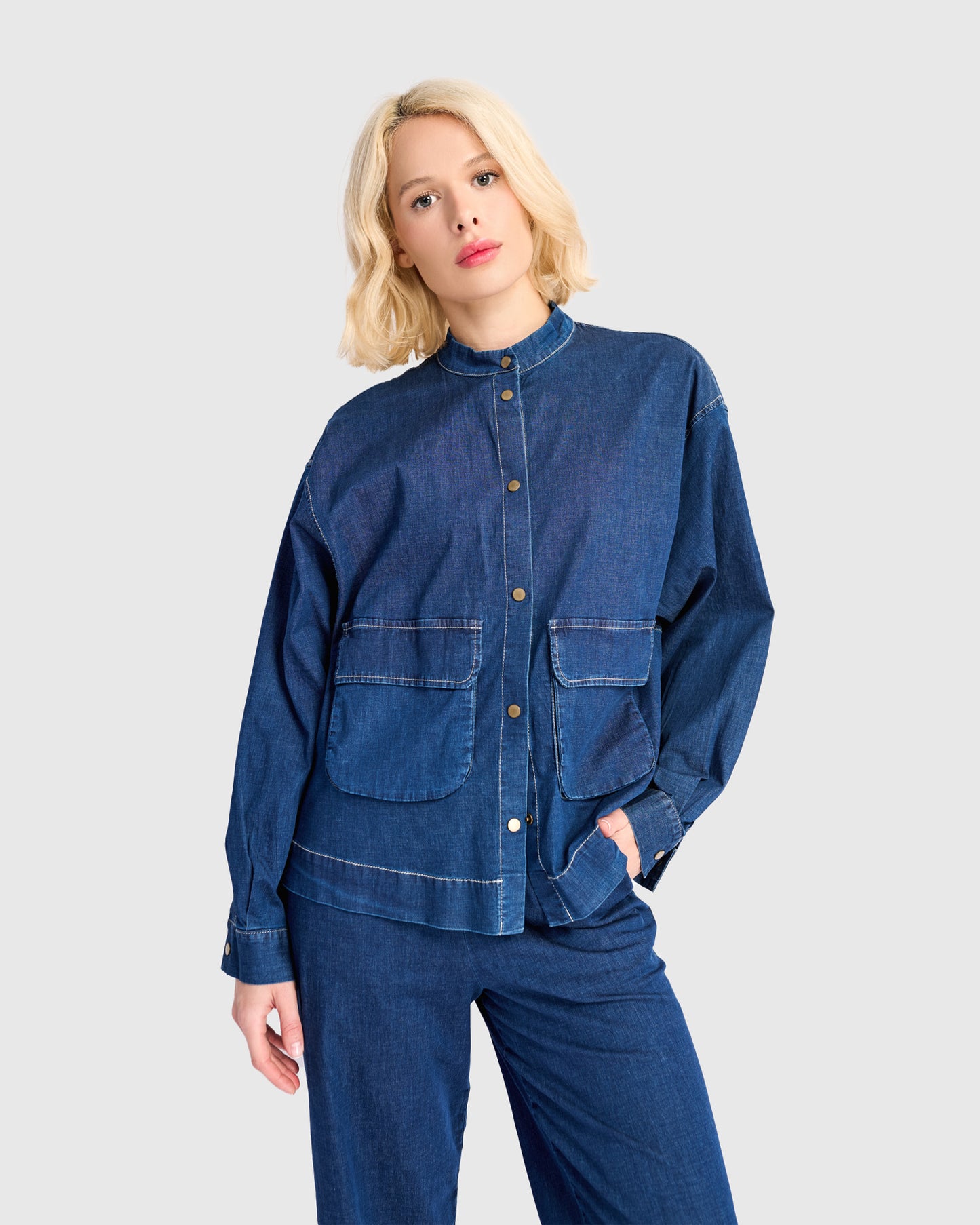 חולצה מולצחת ג'ינס