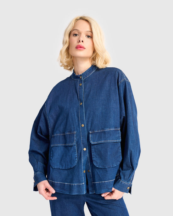 חולצה מולצחת ג'ינס