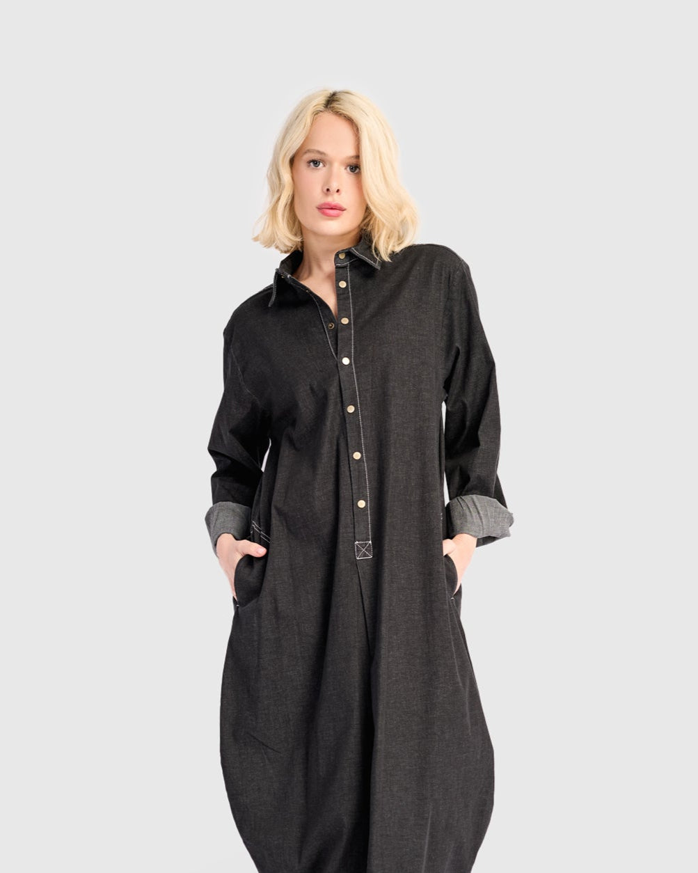 שמלה יוסף ג'ינס שחורה