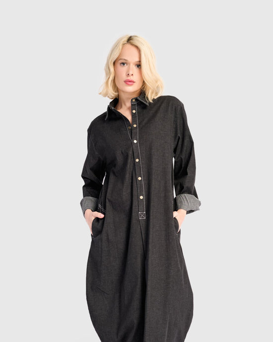 שמלה יוסף ג'ינס שחורה