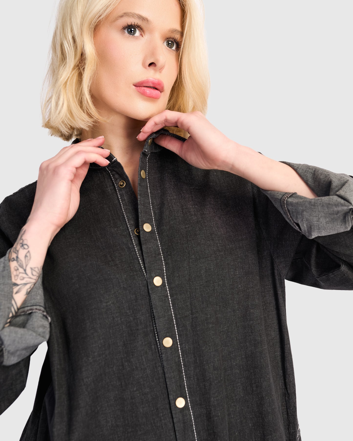 שמלה יוסף ג'ינס שחורה