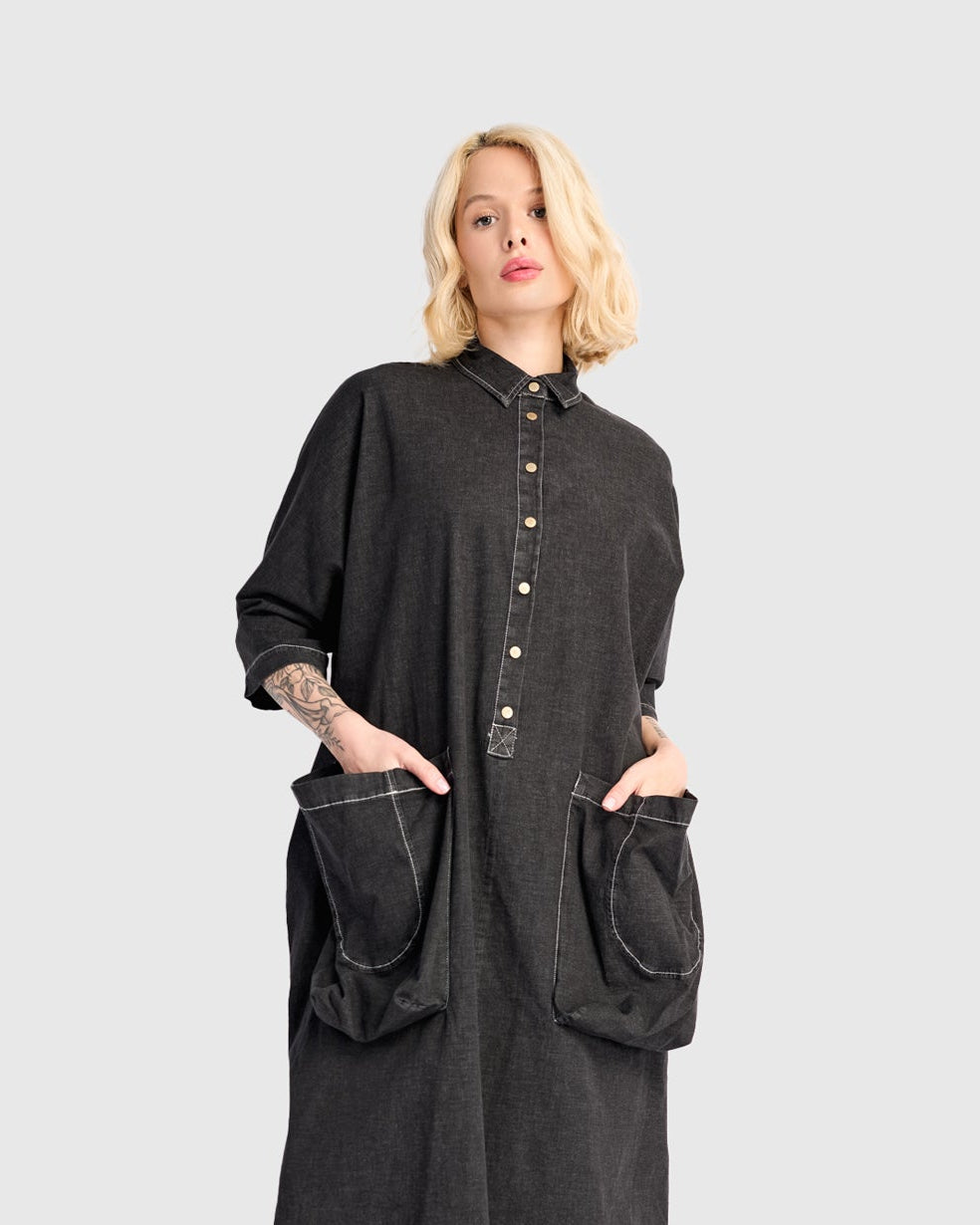 גלבייה חגיגה ג'ינס שחורה