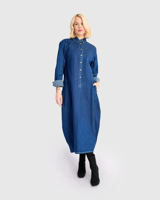 שמלה יוסף ג'ינס כחולה