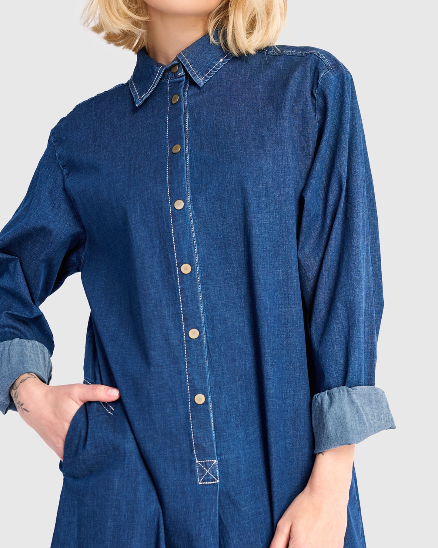 שמלה יוסף ג'ינס כחולה