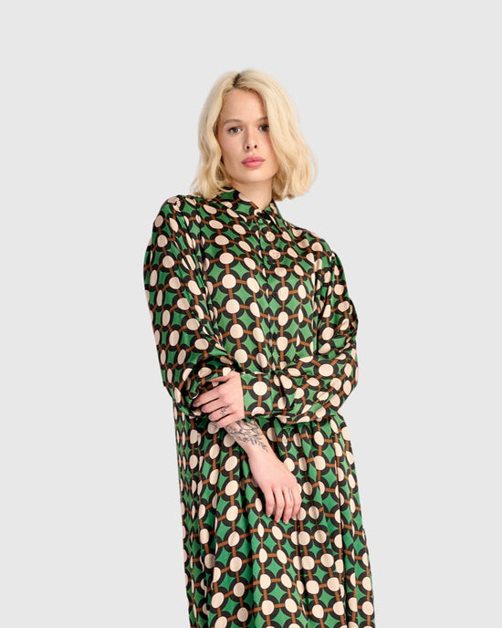 שמלה יוסף מודפסת ירוקה