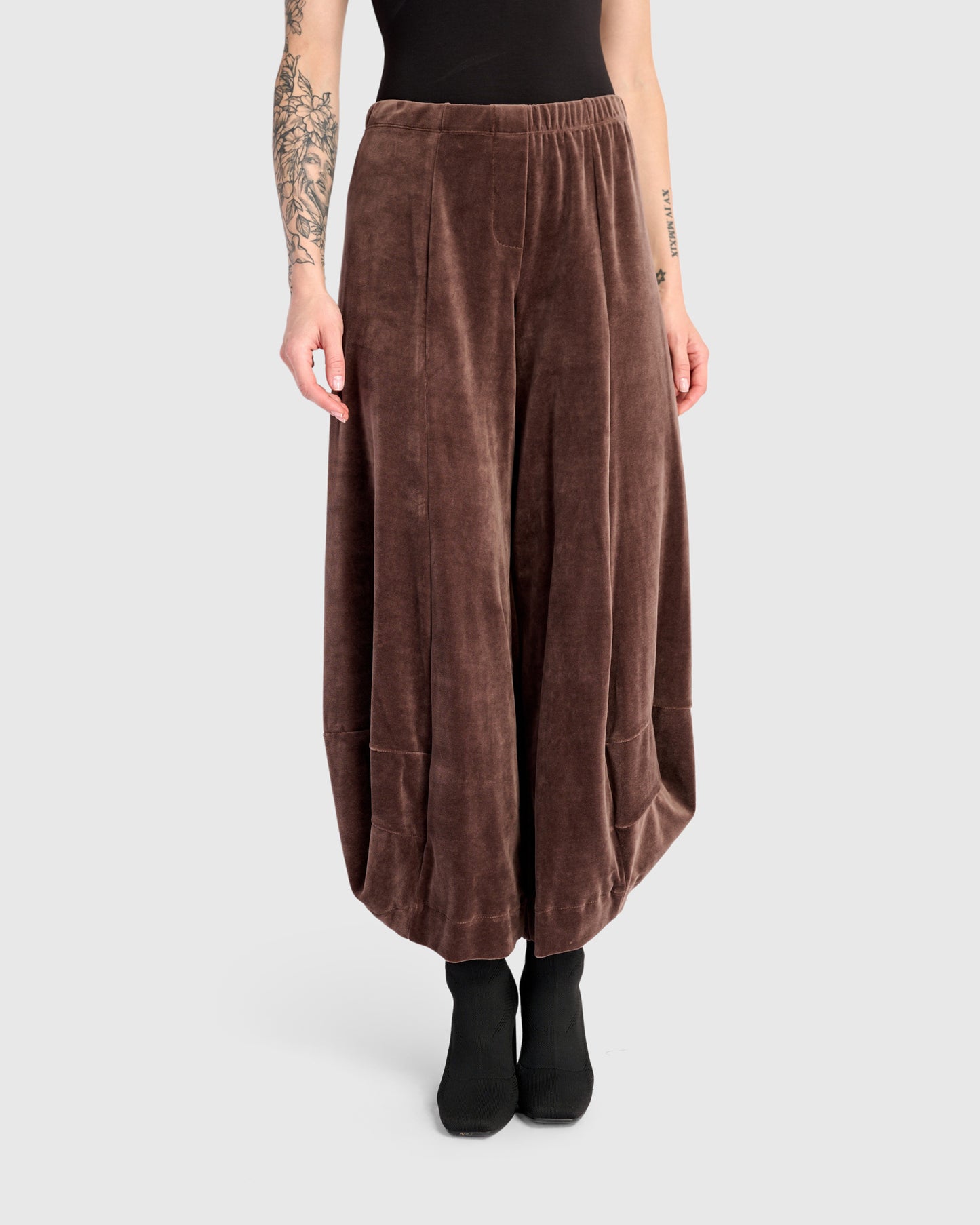 מכנסי פונטו קטיפה חום