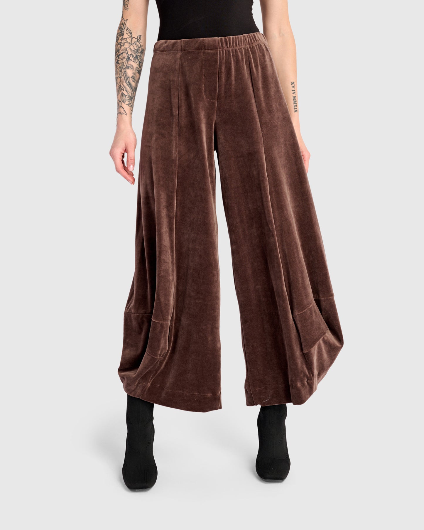 מכנסי פונטו קטיפה חום