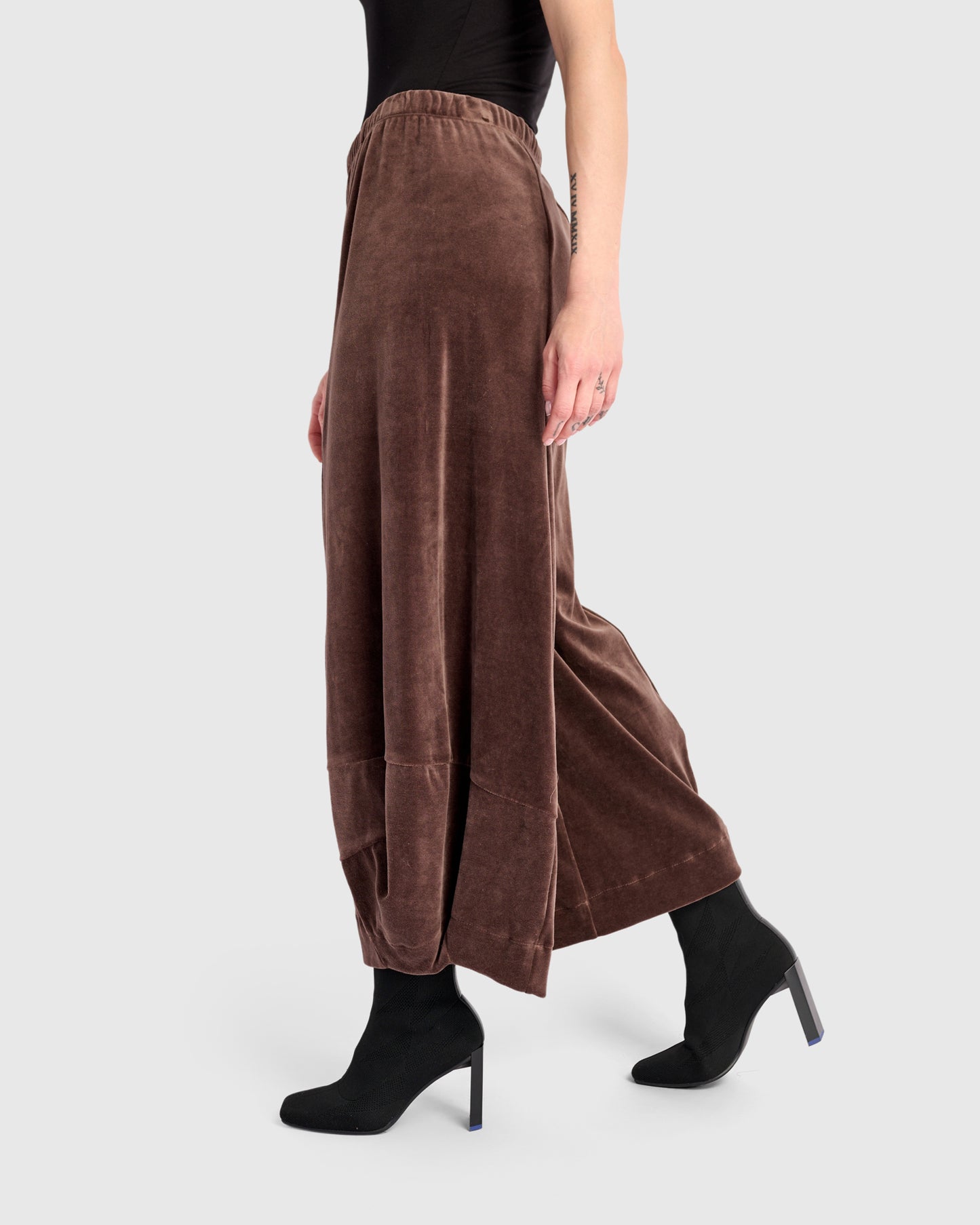 מכנסי פונטו קטיפה חום