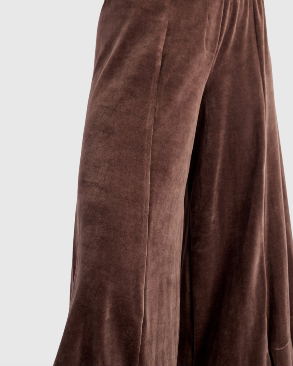 מכנסי פונטו קטיפה חום