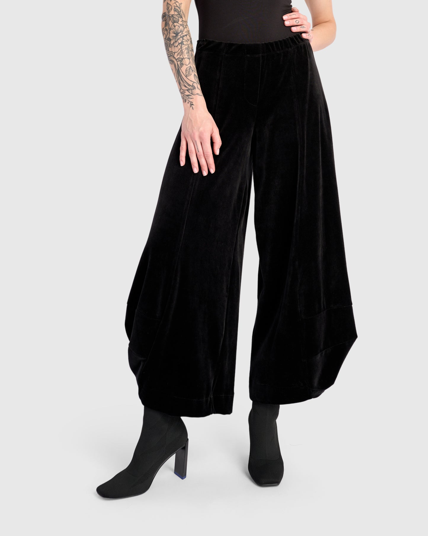 מכנסי פונטו קטיפה שחור