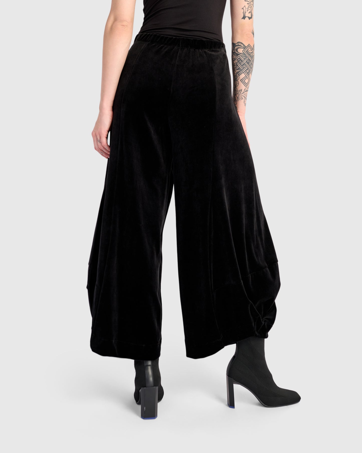 מכנסי פונטו קטיפה שחור