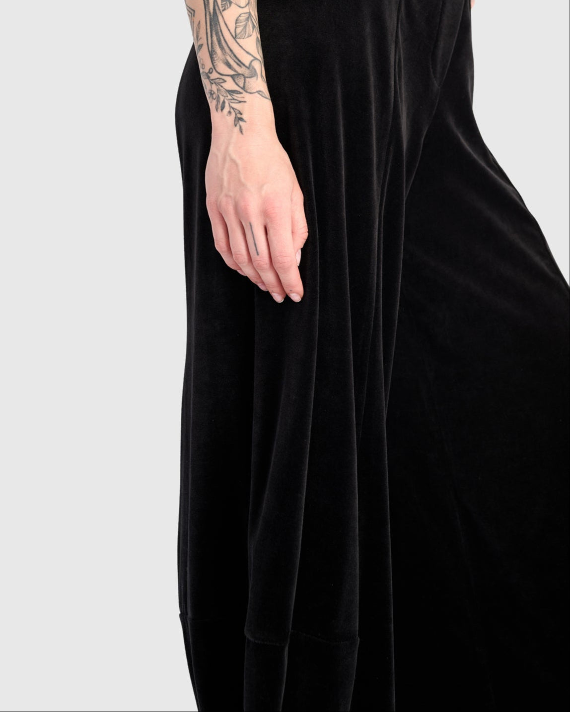 מכנסי פונטו קטיפה שחור