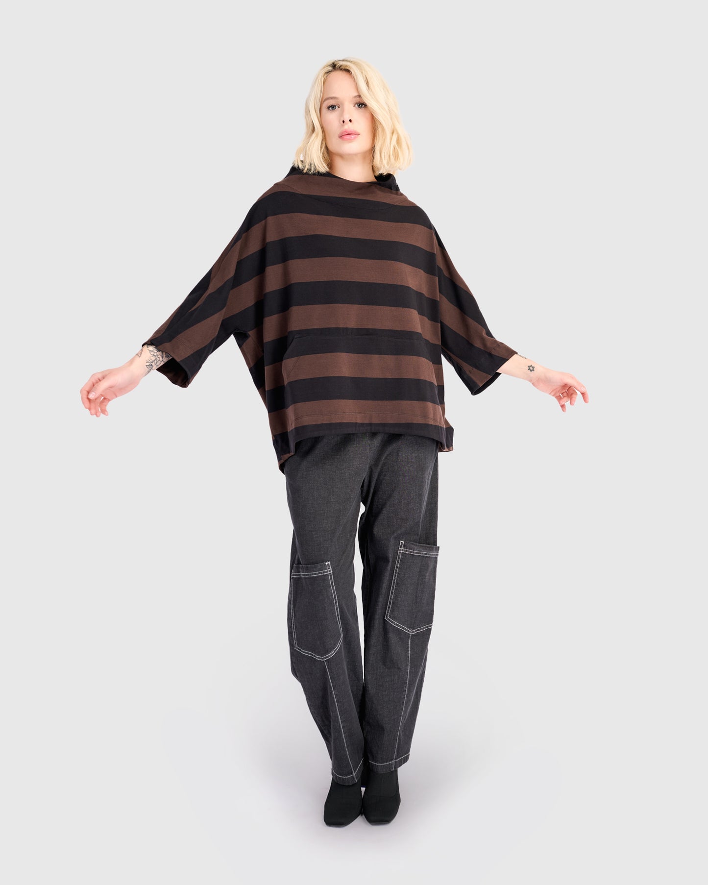 סווטשירט קייצי פס חום