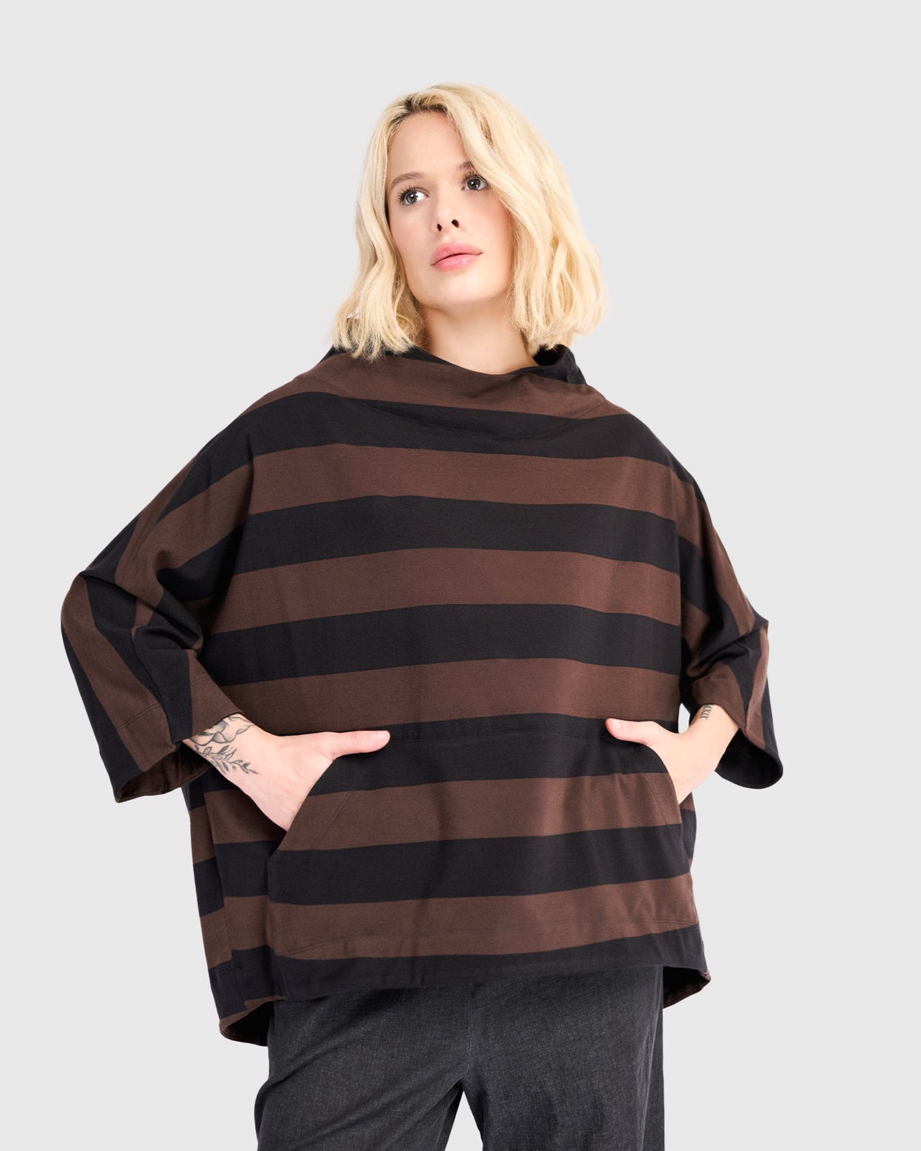 סווטשירט קייצי פס חום