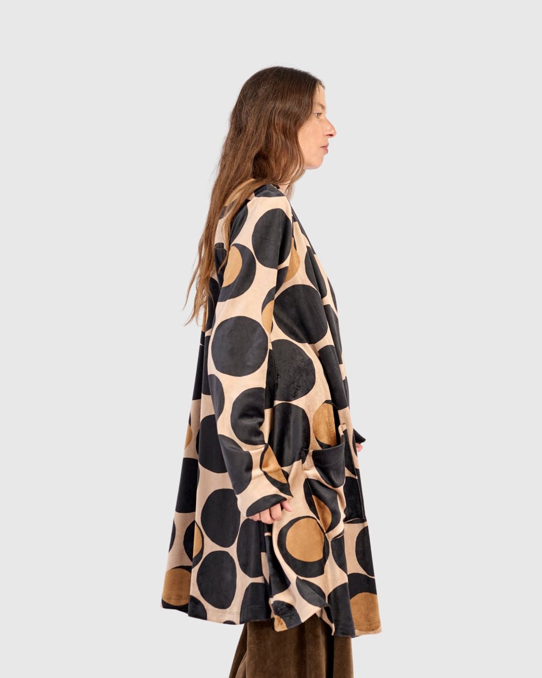 ז'קט מסתובב קטיפה עיגולים