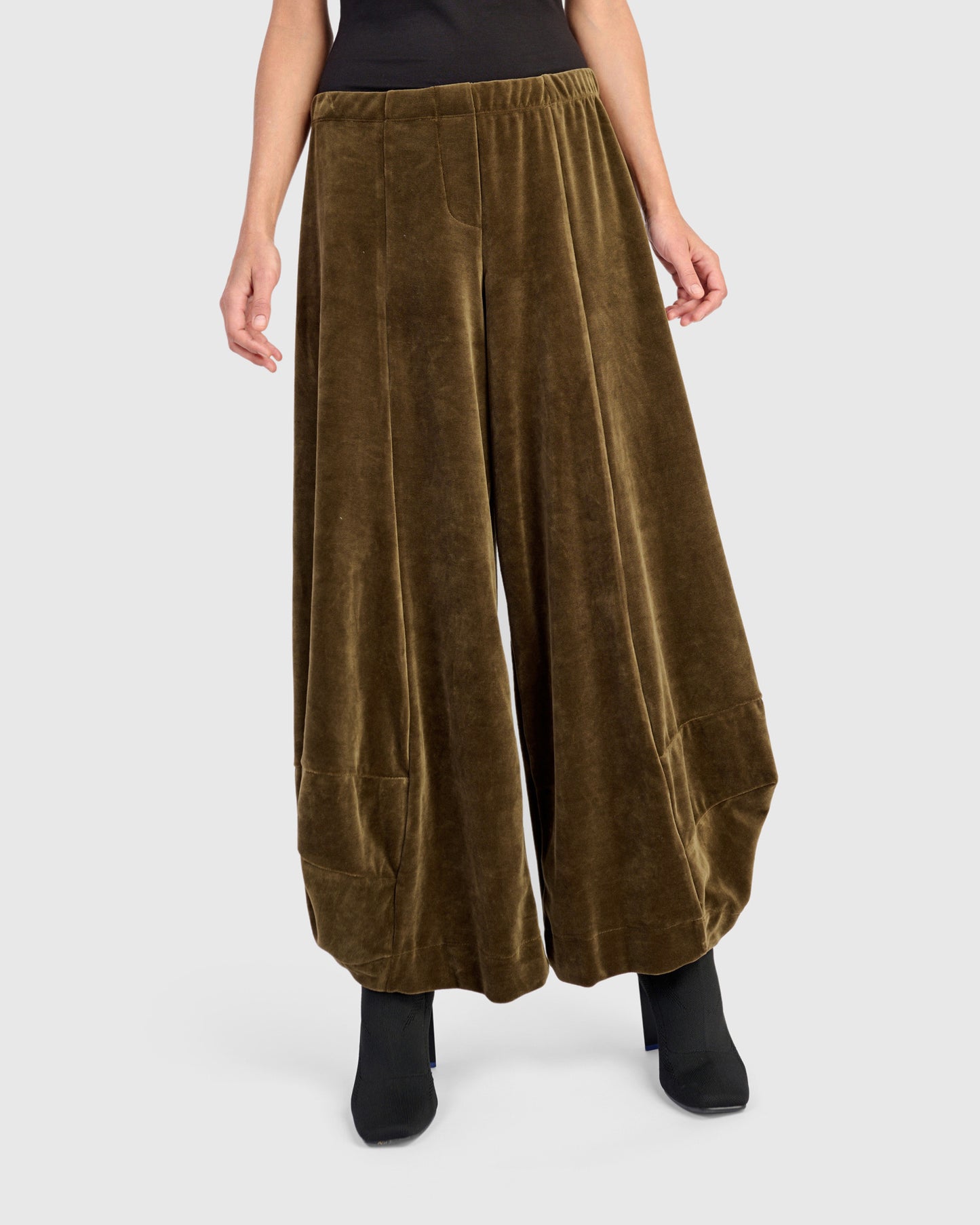 מכנסי פונטו קטיפה חאקי