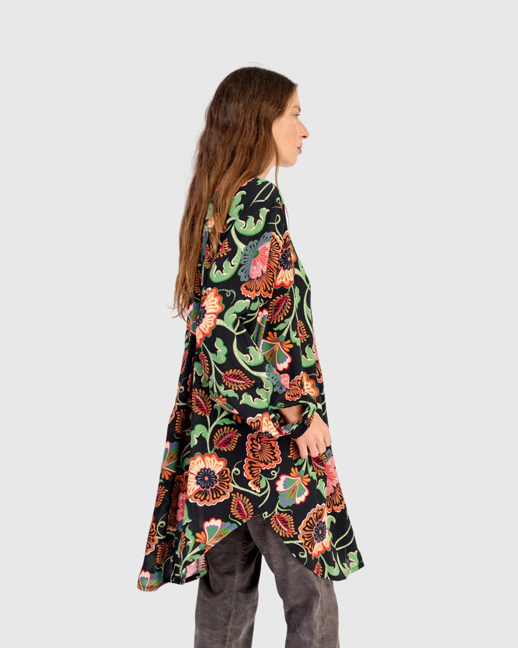 טוניקה לילוש מכופתרת מודפסת