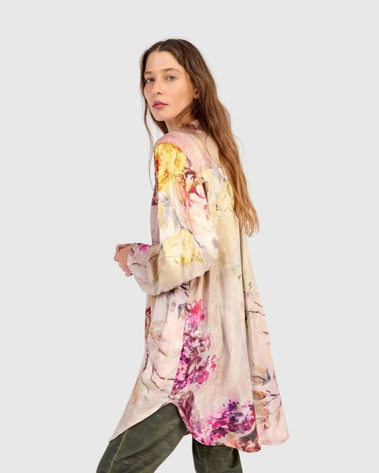 טוניקה לילוש מכופתרת פרח