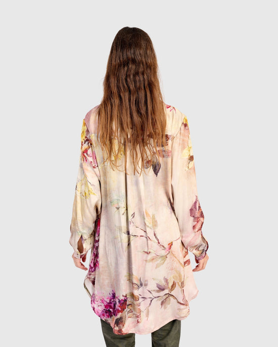 טוניקה לילוש מכופתרת פרח