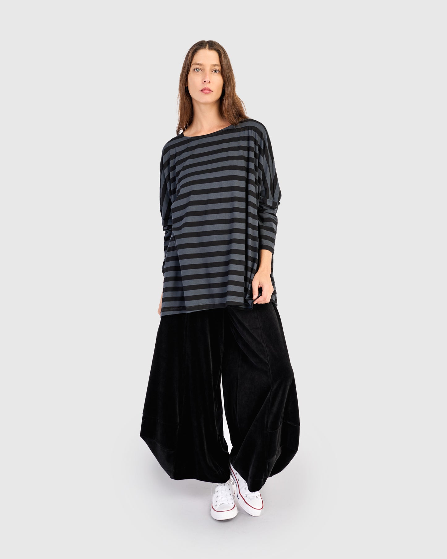 טוניקה רינה פס אפור