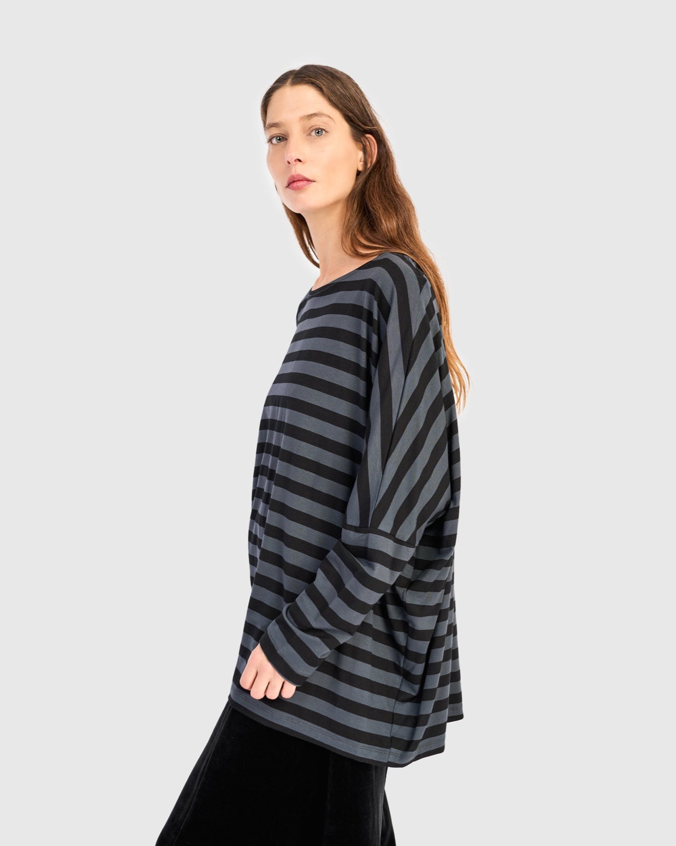 טוניקה רינה פס אפור